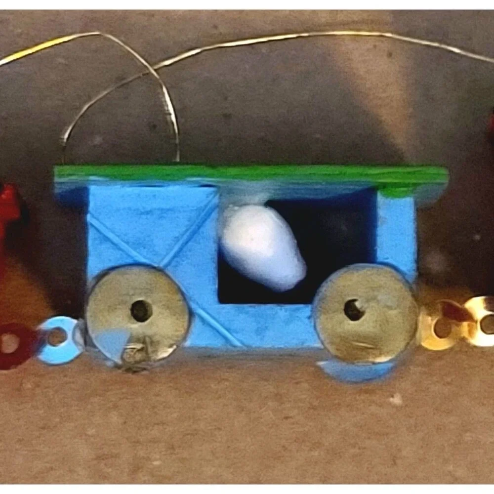 Vintage‎ Hand Painted Wood Choo Choo Train Ornament